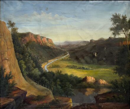 Franz Steinfeld (1787–1868) köre: Tavaszi táj hegyek és folyó ölelésében