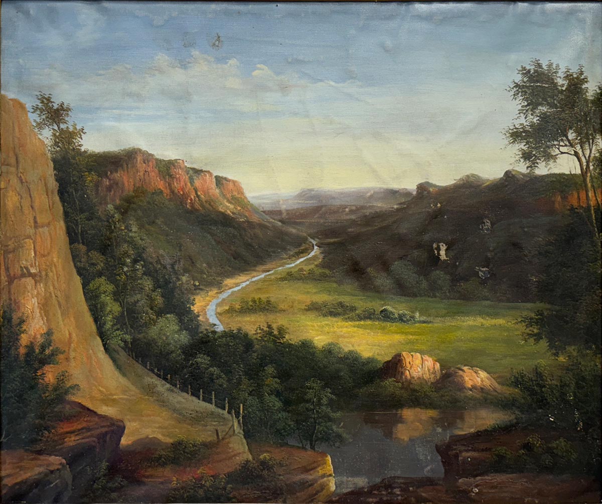 Franz Steinfeld (1787–1868) köre: Tavaszi táj hegyek és folyó ölelésében