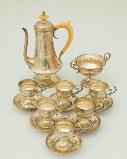 Ezüst (Ag.) mokkás készlet.