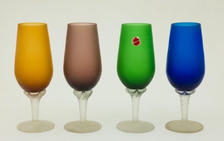 Muránó (Carlo Moretti) talpas pohár (4 db.)