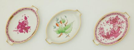 Herend Apponyi, csipkebogyó, indiaikosár mintás hamuzó tálkák (3 db).