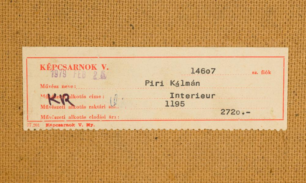 Piri Kálmán (1908-1983): Interieur. - Image 2