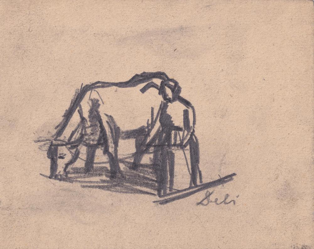 Deli Antal (1886-1960): Vázlatrajzok (4 db).