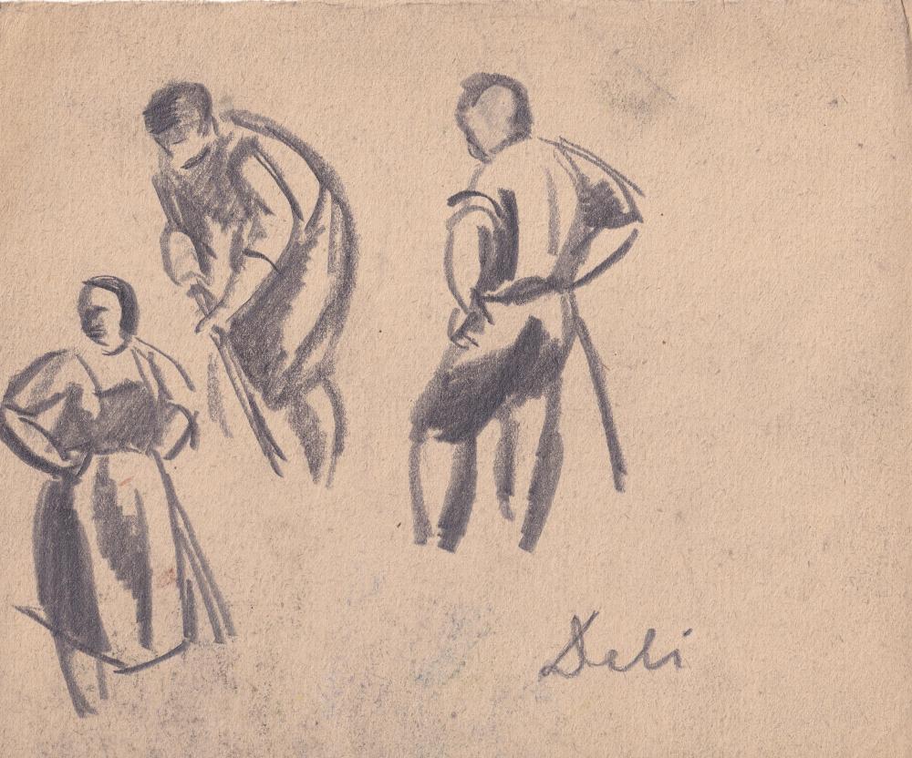 Deli Antal (1886-1960): Vázlatrajzok (4 db). - Image 2