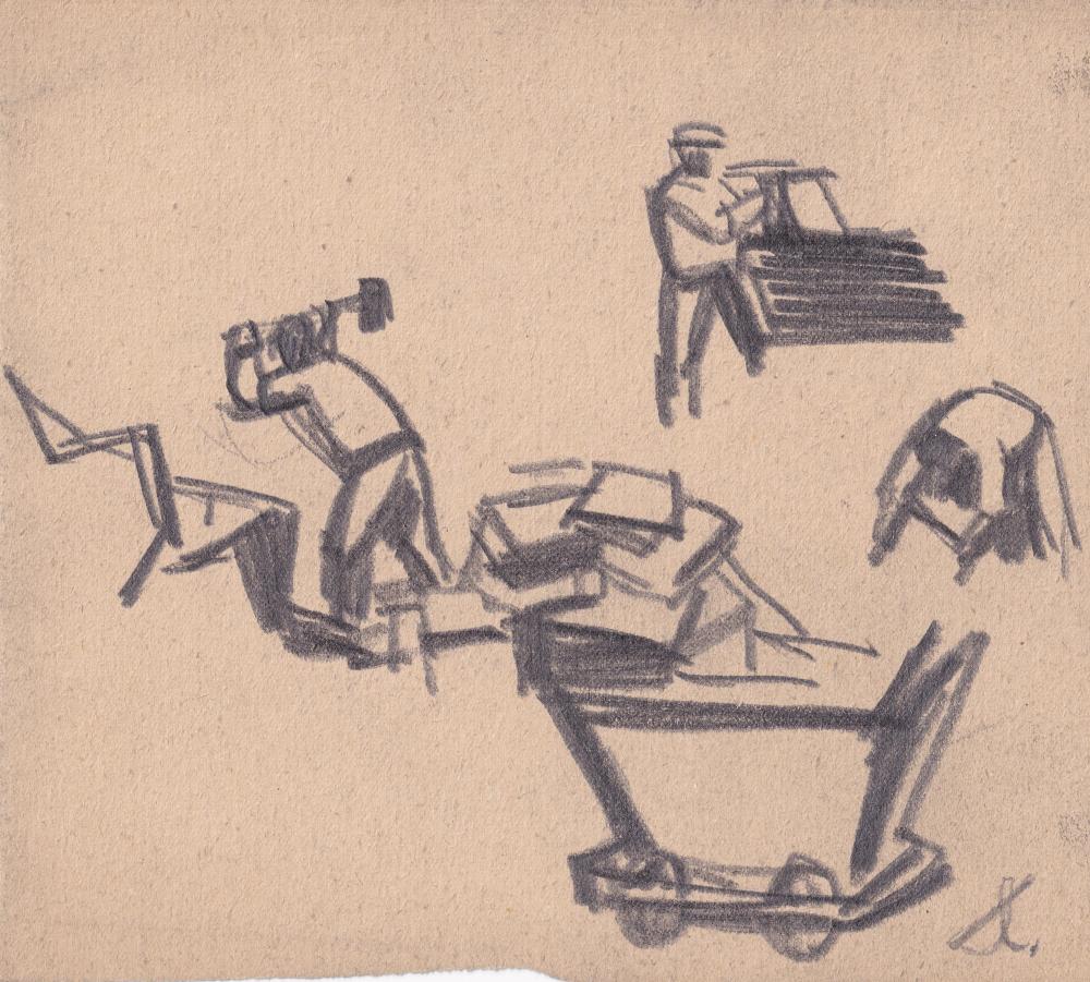 Deli Antal (1886-1960): Vázlatrajzok (4 db). - Image 3