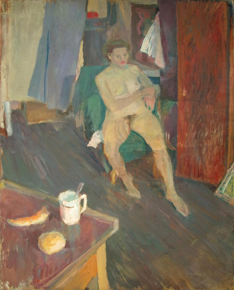 Jakuba János (1909-1974): Ülő női akt.