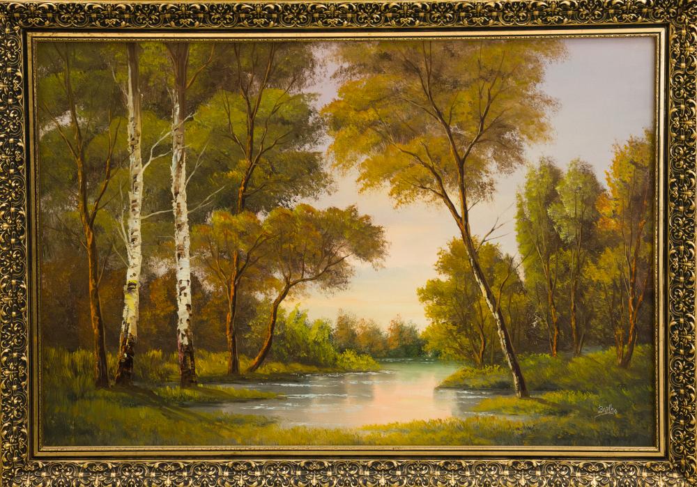 Bartha Tibor (?-): Vízparti táj. - Image 2