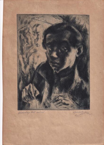 Hincz Gyula (1904-1986): Önarckép két nővel.