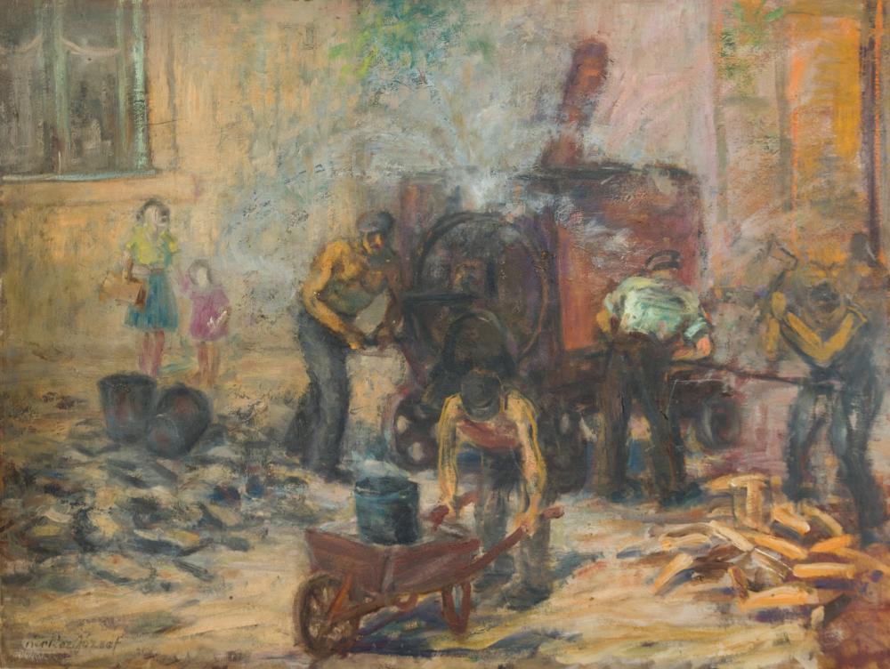 Kertész József (1905-1979): Aszfaltozás.