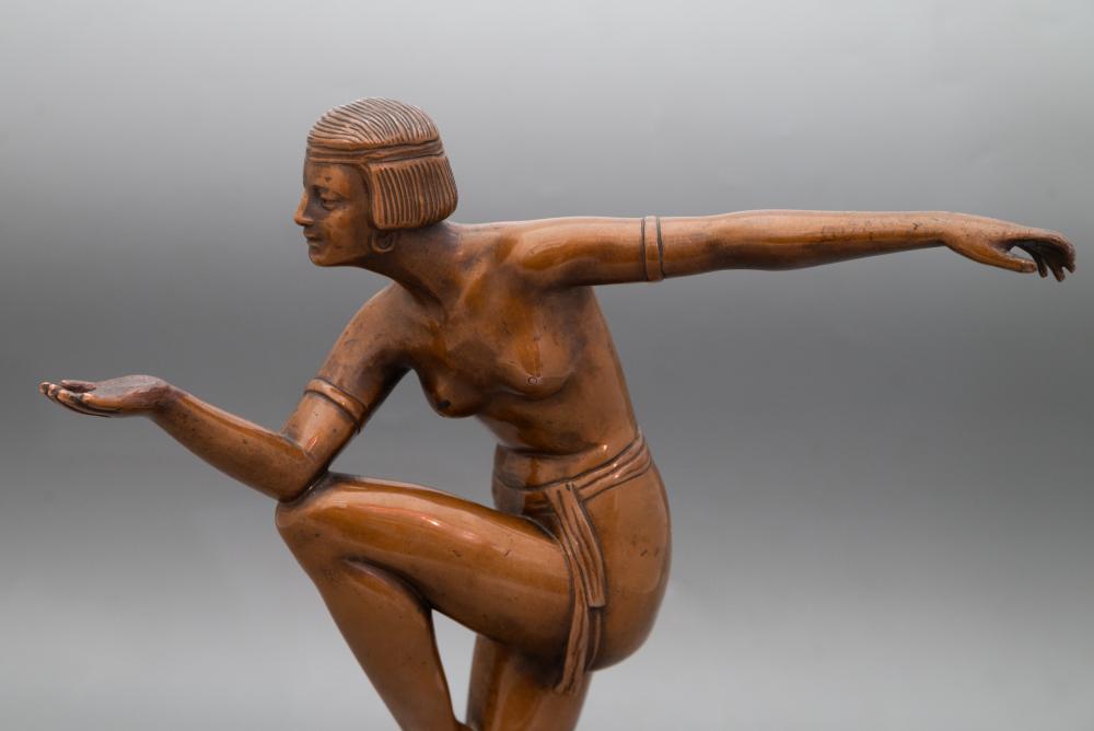 Ismeretlen alkotó: Arc deco táncólo női akt. - Image 3