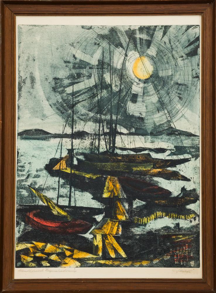 Reinhard Stangl (1950-): Vitorlások a tavon.