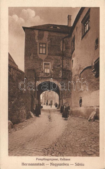 Nagyszeben, Pempflingergasse, Rathaus, Verlag Emil Fischer / townhall