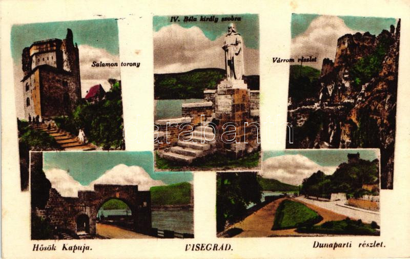 Visegrád, Salamon torony, IV. Béla király szobra, várrom, Hősök kapuja, Duna part