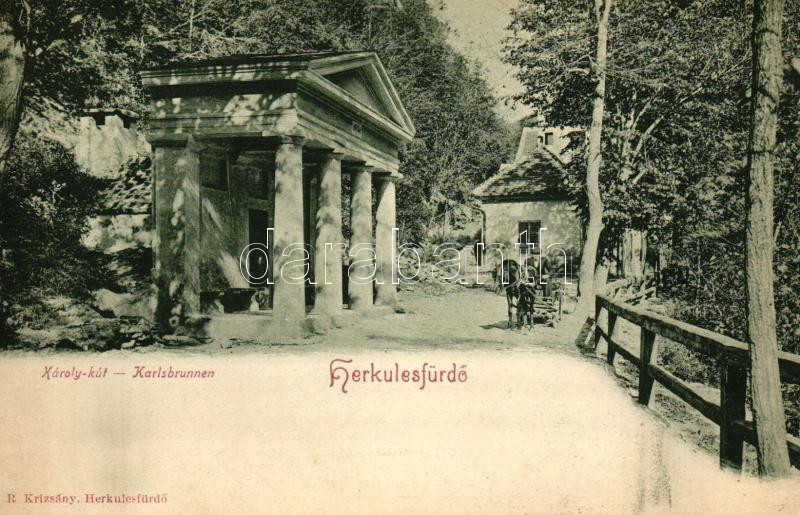 Herkulesfürdő, Baile Herculane; Károly kút; R. Krizsány / well