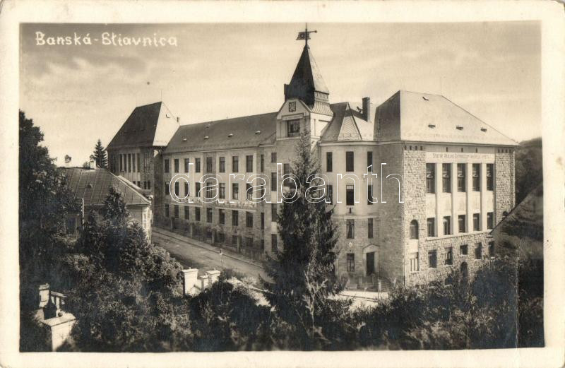 1930 Selmecbánya, Banska Stiavnica; Statne Realne Gymnazium Andreja Kmeta / grammar school, photo