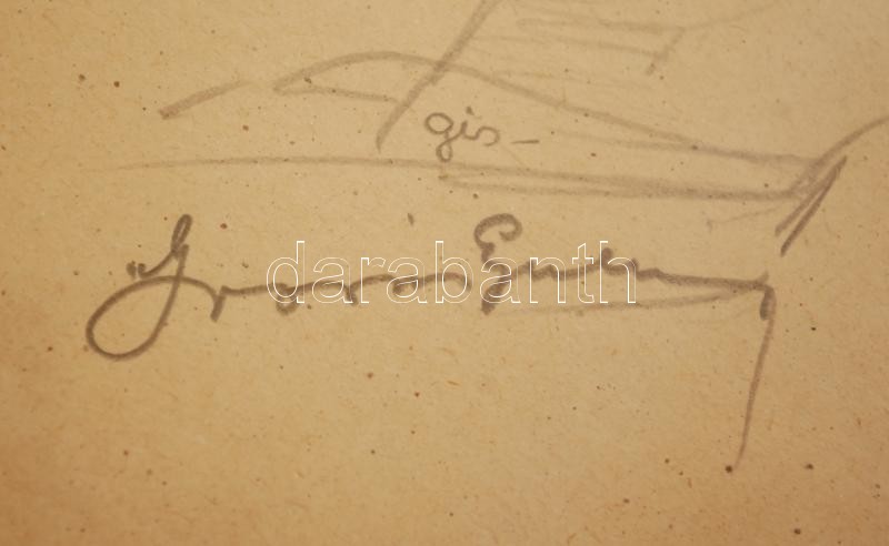 Szegő Gizi (1902-1985): Grosics Gyula, az Aranycsapat játékosának dedikált portréja! Jelzett, 14x20 cm Üveg klipszes keretben / Autograph signed portait of Gyula Grosics, footballist of the Hungarian Golden Team. - Image 2