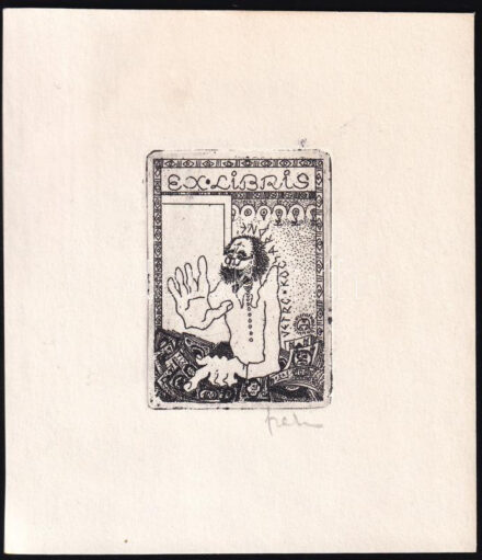 Szekeres Ferenc (1952-): Ex libris. Rézkarc. Jelzett. / bookplate. Engraving, signed. 10x12 cm