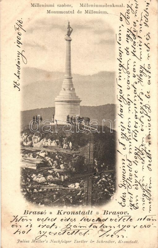 Brassó, Kronstadt, Brasov; Milleniumi szobor / monument (EK)