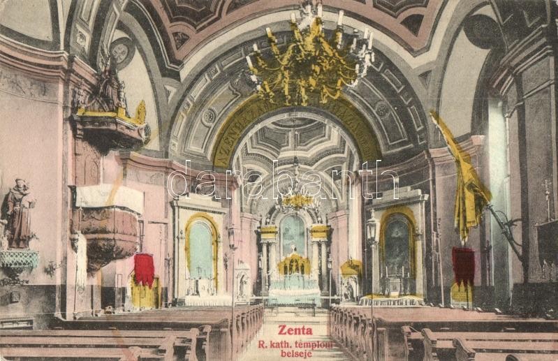Zenta, Senta; Római katolikus templom, belső / Roman catholic church interior (EK)