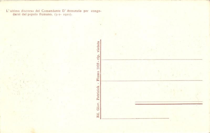 1921 Fiume, The last speech of Gabriele D'Annunzio before his leaving; hustings before the revolution / Gabriele D'Annunzio utolsó beszéde a forradalom előtt - Image 2