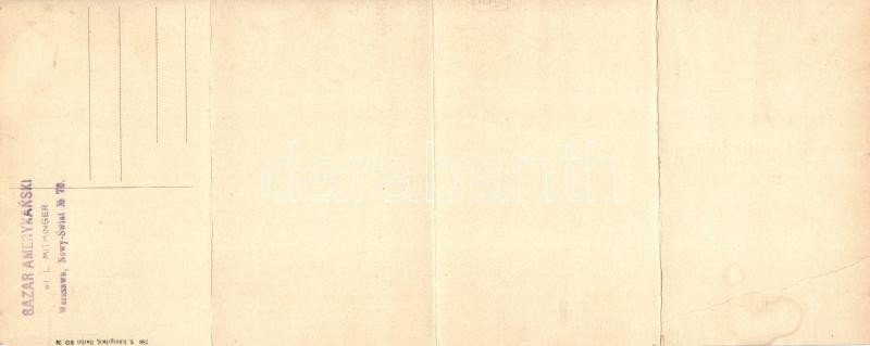 Warsaw, Warszawy, Warschau; 4-tiled panoramacard (damaged, missing corners) - Image 2