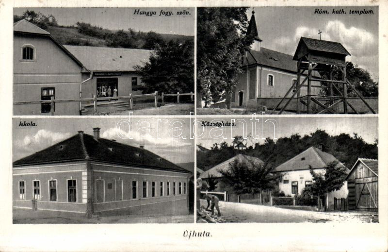 Újhuta, hangya, iskola, Római katolikus templom, községháza