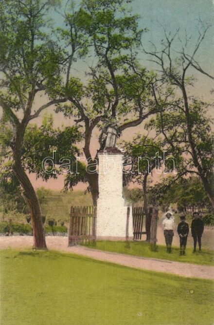 Szegvár, Nepomuki Szent János szobor. Untermüller Ernő kiadása (EK)