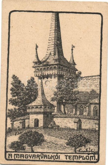 Magyarvalkó, Valeni; templom; kiadja a Magyar Jövő / church, irredenta