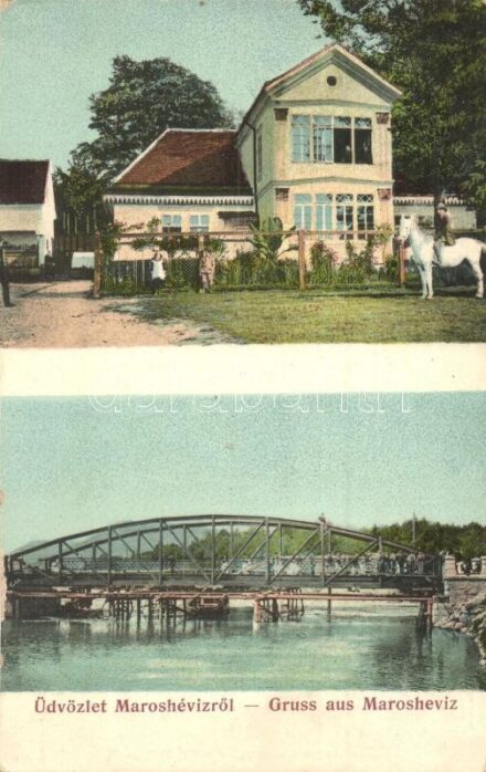 Maroshévíz, Toplita; vasúti híd, villa. A. Weiser / railway bridge, villa