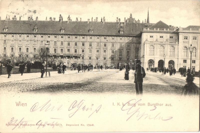 Vienna, Wien I. K.k. Burg vom Burgthor aus / castle from the gate
