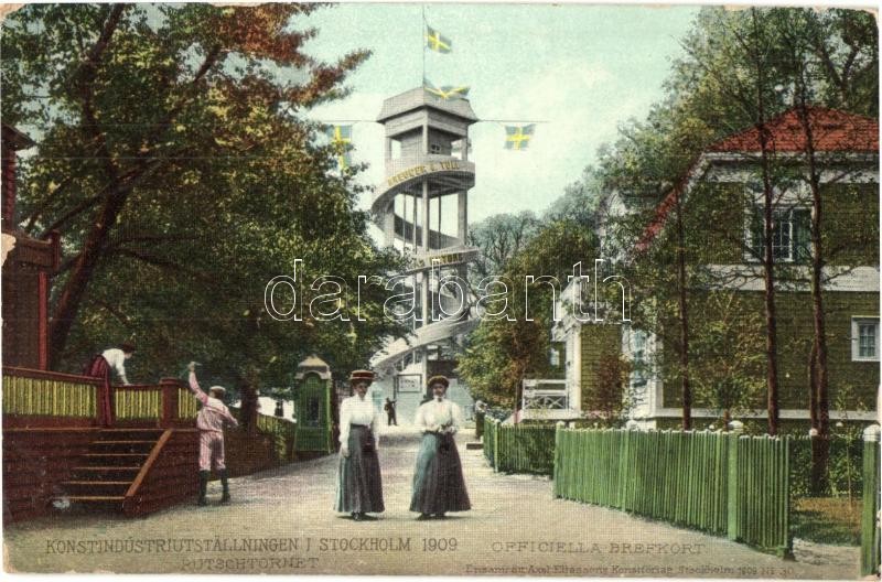 1909 Stockholm, Konstindustriutställningen, Rutschtornet / industrial exposition, tower (EK)