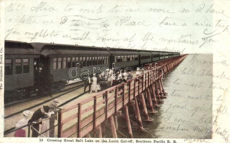 Lucin Cutoff (Great Salt Lake), Southern Pacific R.R. train crossing (EK)