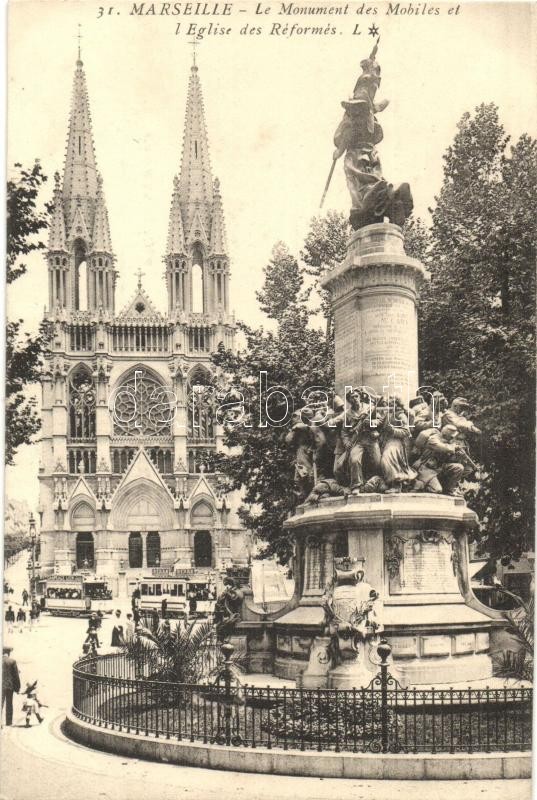 Marseille, Le Monument des Mobiles, l'Eglise des Réformés / monument, church