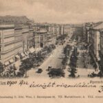 1900 Vienna, Wien I. Opernring, Totalansicht / street view, trams. H. Kölz Nr. 65.