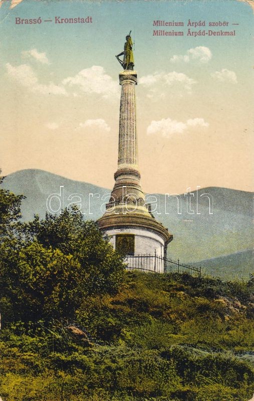 Brassó, Kronstadt, Brasov; Milleniumi Árpád szobor / monument (EK)