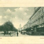 Arad, Andrássy tér, Hungária kávéház. W. L. Bp. 220. Mandl Ignác kiadása / square, café (EK)