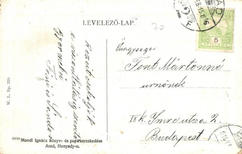 Arad, Andrássy tér, Hungária kávéház. W. L. Bp. 220. Mandl Ignác kiadása / square, café (EK) - Image 2