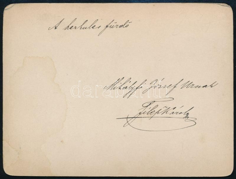 cca 1880 Herkulesfürdő (Băile Herculane), keményhátú fotó, hátulján feliratozva, 9×12 cm - Image 2