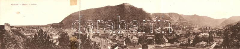 Brassó, Kronstadt, Brasov; Három részes panorámalap a zsinagógával / 3-tiled panoramacard with the synagogue