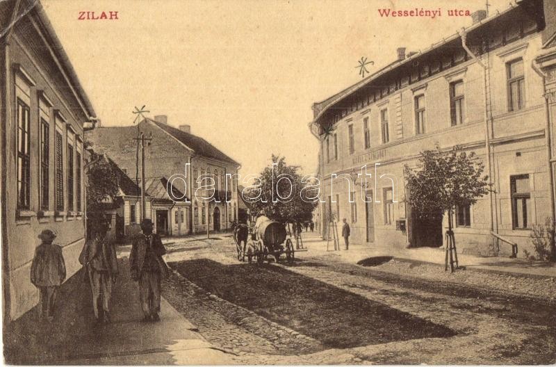 Zilah, Zalau; Wesselényi utca, Ridwal J. szálloda. Kiadja Seres Samu. W. L. (?) 2332. / street view, hotel (EK)