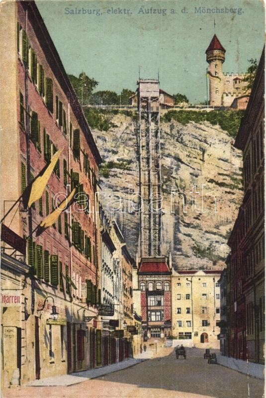 Salzburg, Elektrischer Aufzug auf den Mönchsberg / electric elevator