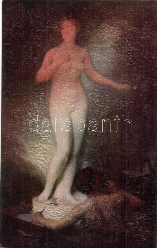 Pygmalion und Galathée / Erotic nude lady art postcard. Degi-Gemälde Nr. 816. s: Mercié