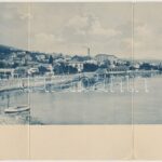 1907 Abbazia, Opatija; Palace Hotel Bellevue. 3-tiled folding card