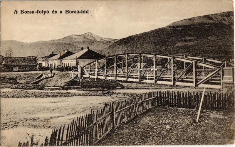 1914 Borsa (Máramaros), Borsa-folyó és híd / riverside, bridge