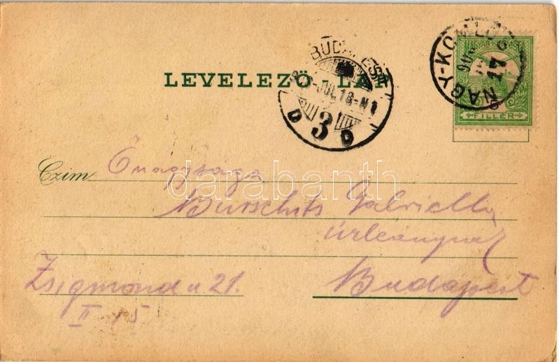 1908 Nagykomlós, Comlosu Mare; Kath. Kirche, Fürstl. Schlosspark, Griech. uneirte Kirche, Griech. orient. Kirche, Kloster / Római katolikus templom, San Marco kastély kertje, Görögkatolikus templom, Görögkeleti Ortodox templom, - Image 2