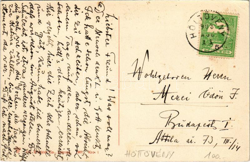 1908 Brassó, Kronstadt, Brasov; látkép a Bácsélről / Panorama von Raupenberg / general view - Image 2