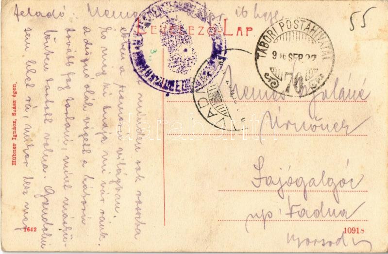 1916 Szászrégen, Reghin; látkép. W. L. (?) 1642. Kiadja Hübner Ignác / Ansicht / general view (EK) - Image 2
