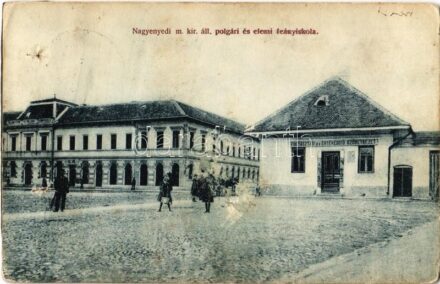 1913 Nagyenyed, Aiud; M. kir. állami polgári és elemi leány iskola, Fogyasztási és Értékesítő Szövetkezet üzlete / girls' school, cooperative shop (b)