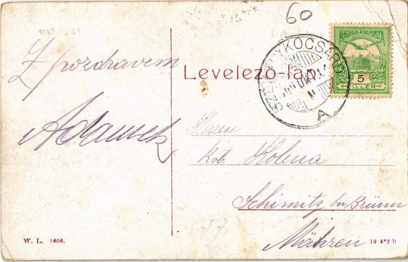 1909 Marosújvár, Uioara, Ocna Mures; Pályaudvar, vasútállomás. W. L. 1606. / Bahnhof / Gara / railway station (EK) - Image 2