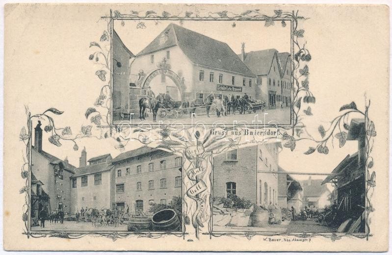 Baiersdorf, Schübel'sche Brauerei / brewery and beer hall. Art Nouveau (EK)